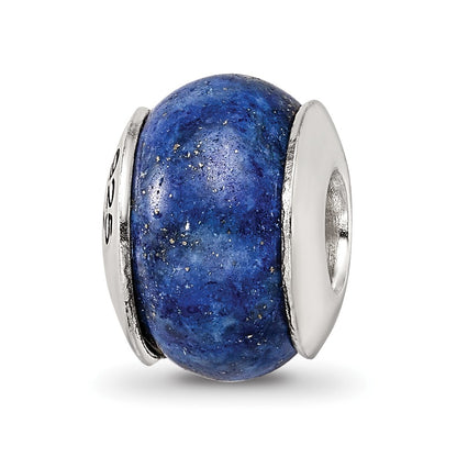 Sterling Silver Reflections Lapis Stone Bead