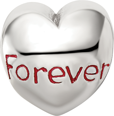 Sterling Silver Reflections Enameled Forever Heart Bead
