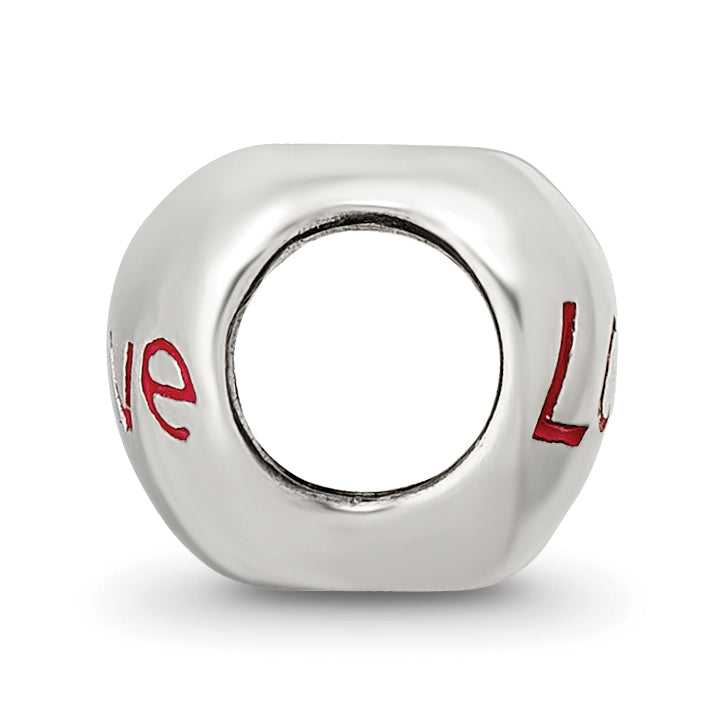 Sterling Silver Reflections Enameled Love Heart Bead