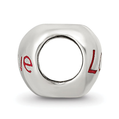Sterling Silver Reflections Enameled Love Heart Bead