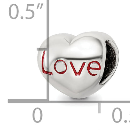 Sterling Silver Reflections Enameled Love Heart Bead
