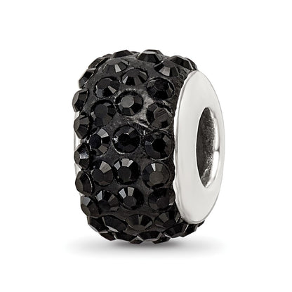 Sterling Silver Reflections Black Full Preciosa Crystal Bead