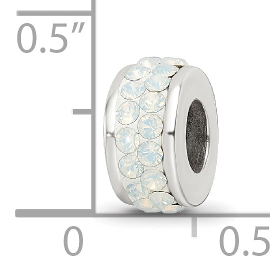 Sterling Silver Reflections Cream Double Row Preciosa Crystal Bead