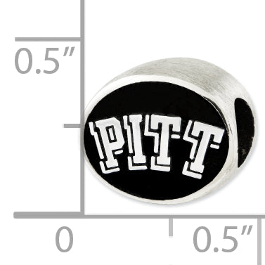 Sterling Silver Antiqued University Of Pittsburgh Collegiate Bead