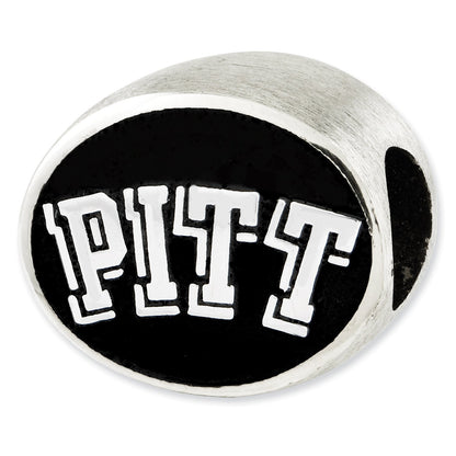 Sterling Silver Antiqued University Of Pittsburgh Collegiate Bead