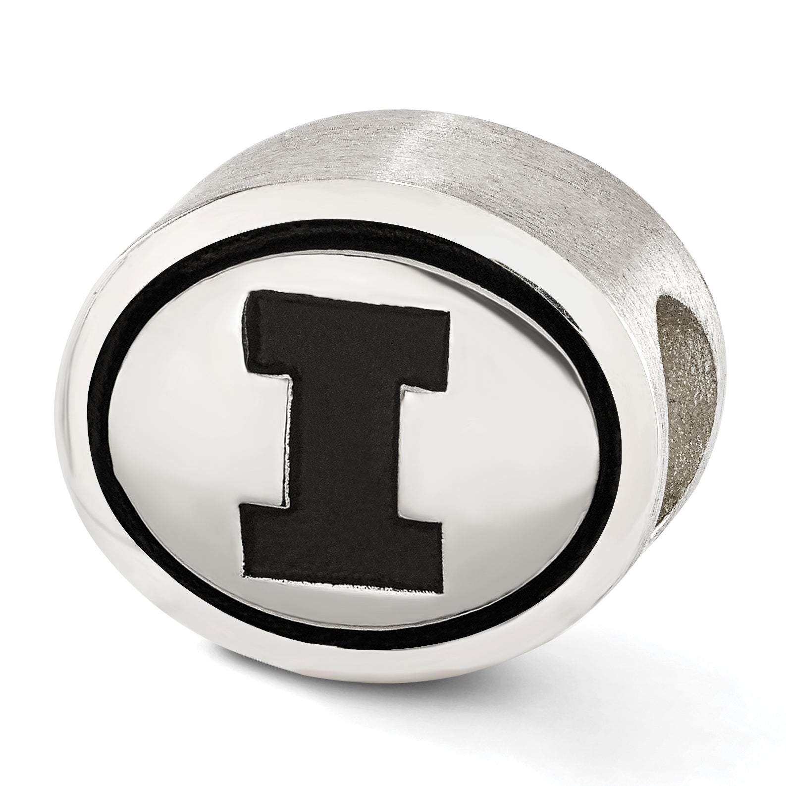 Sterling Silver Antiqued University Of Illinois Collegiate Bead