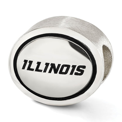Sterling Silver Antiqued University Of Illinois Collegiate Bead