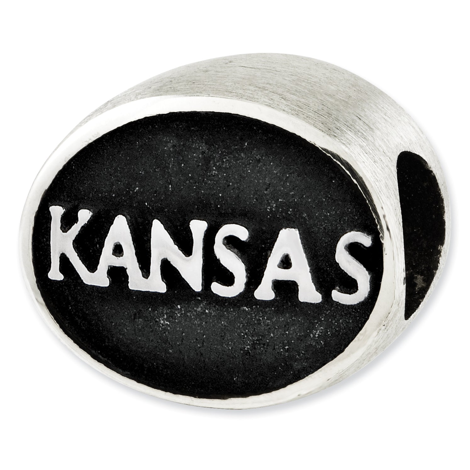 Sterling Silver Antiqued University Of Kansas Collegiate Bead