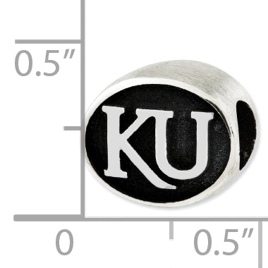 Sterling Silver Antiqued University Of Kansas Collegiate Bead