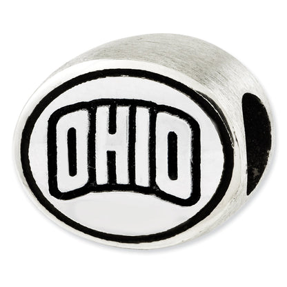 Sterling Silver Antiqued Ohio University Collegiate Bead