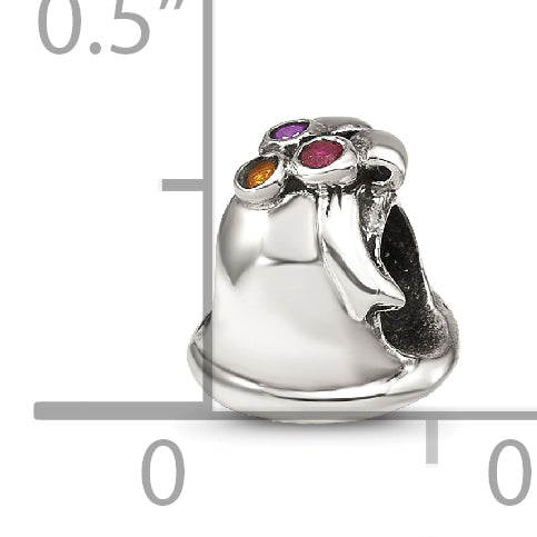 Sterling Silver Reflections Cz Bell Bead