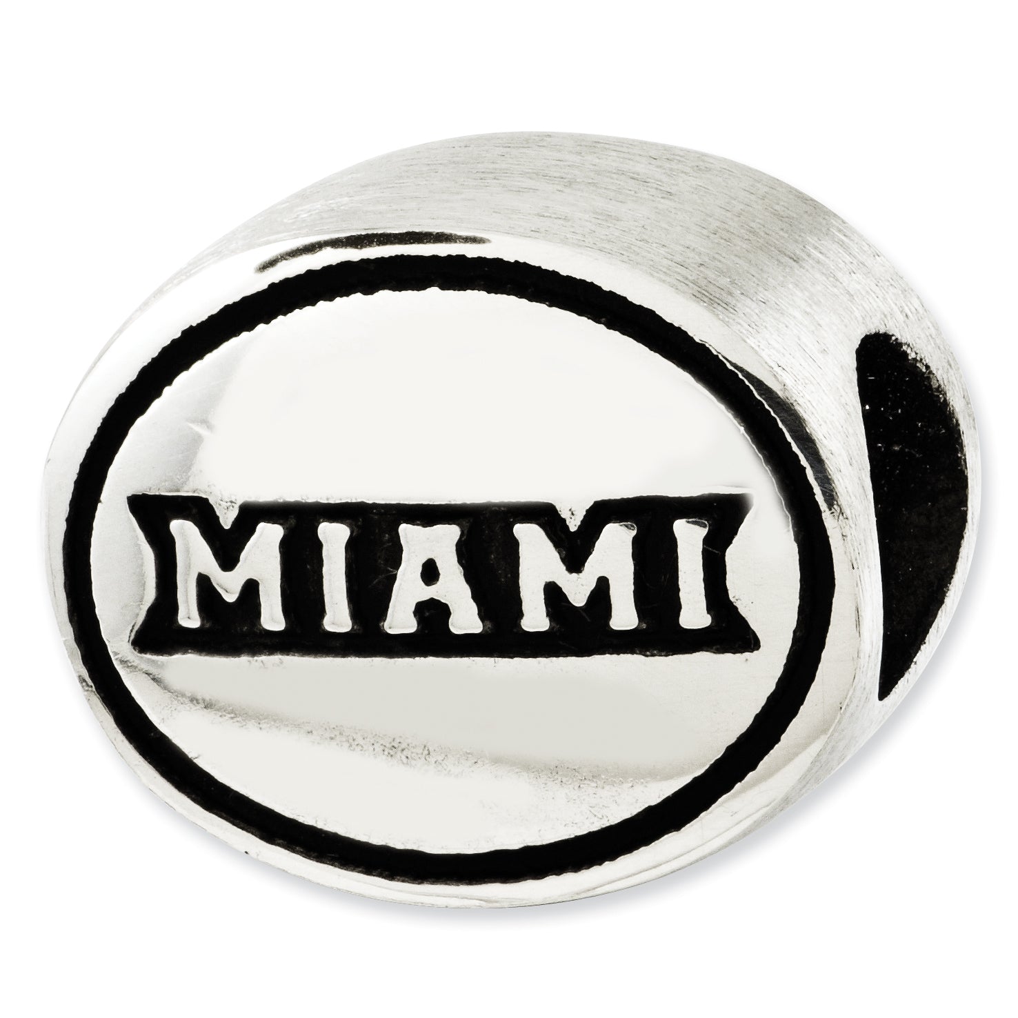 Sterling Silver Antiqued Miami Of Ohio Collegiate Bead