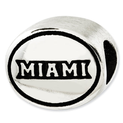 Sterling Silver Antiqued Miami Of Ohio Collegiate Bead