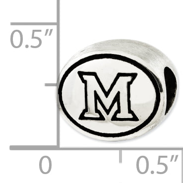 Sterling Silver Antiqued Miami Of Ohio Collegiate Bead