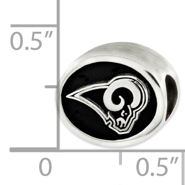 Sterling Silver Enameled St. Louis Rams Nfl Bead