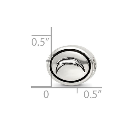 Sterling Silver Antiqued Los Angeles Chargers Nfl Bead
