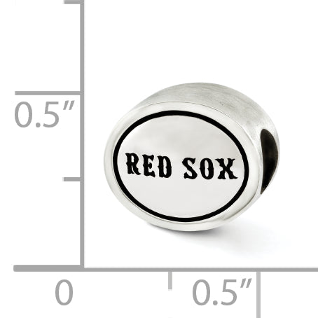 Sterling Silver Mlb Siskiyou Buckle Antiqued Boston Red Sox Bead