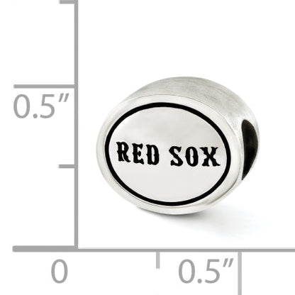 Sterling Silver Mlb Siskiyou Buckle Antiqued Boston Red Sox Bead