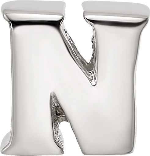 Sterling Silver Reflections Letter N Bead