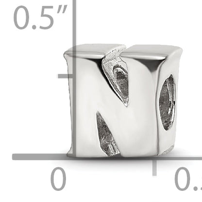Sterling Silver Reflections Letter N Bead