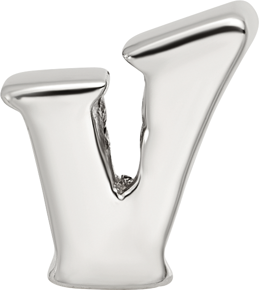 Sterling Silver Reflections Letter V Bead