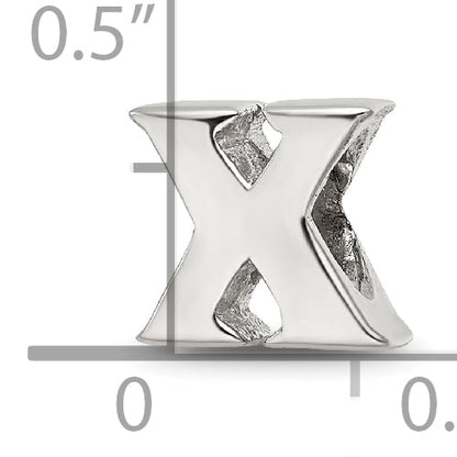 Sterling Silver Reflections Letter X Bead