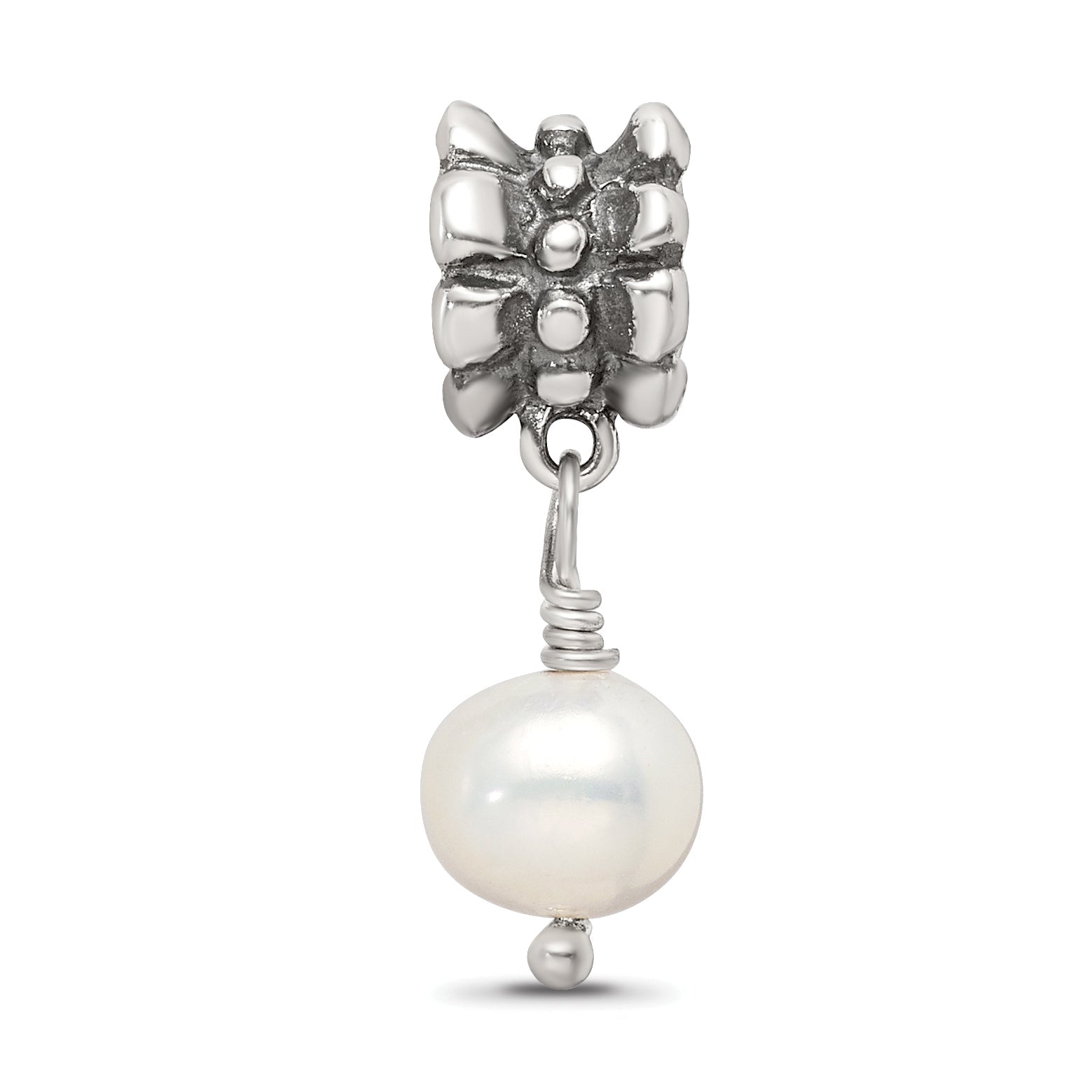 Sterling Silver Reflections Fw Cultured Pearl Dangle Bead