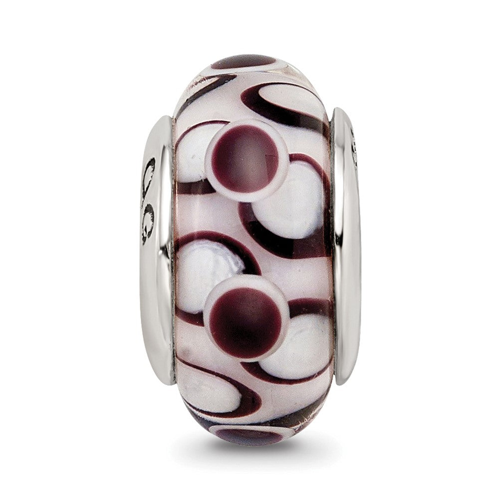 Sterling Silver Reflections Black Hand-Blown Glass Bead