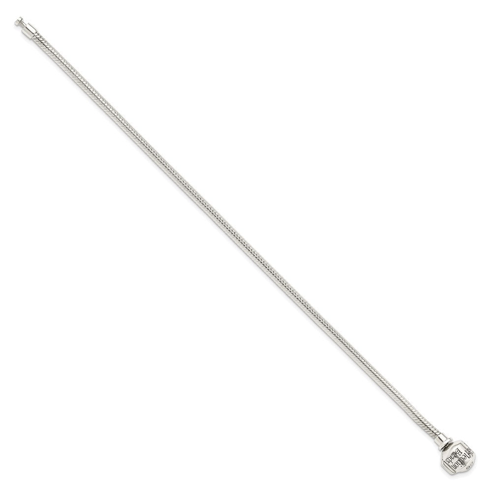 8.5 Inch Sterling Silver Reflections Hinged Clasp Bead Bracelet