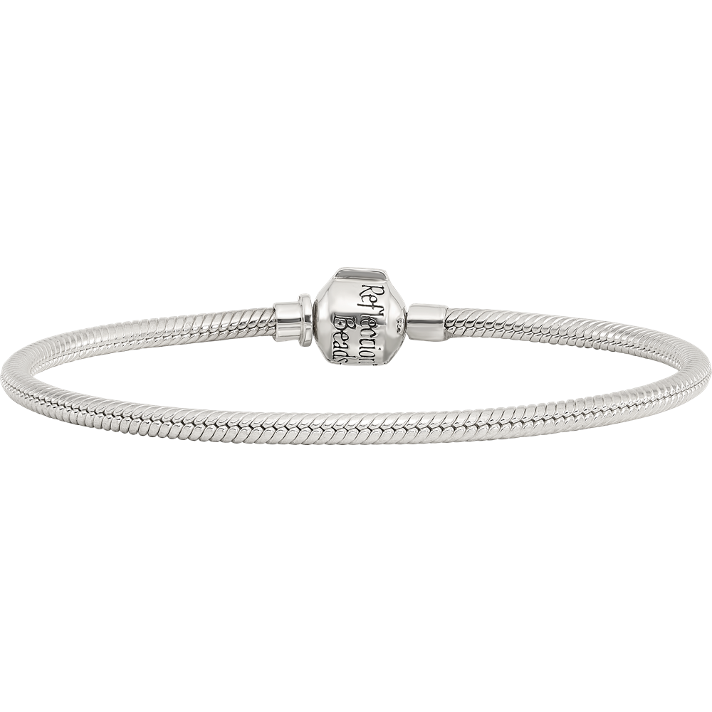 8.5 Inch Sterling Silver Reflections Hinged Clasp Bead Bracelet