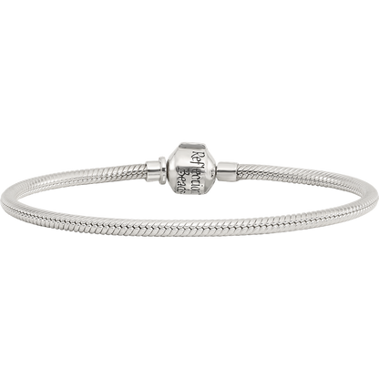 7 Inch Sterling Silver Reflections Hinged Clasp Bead Bracelet