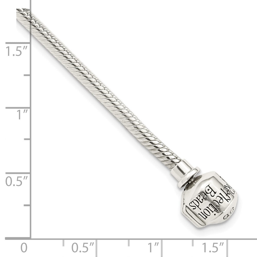 7 Inch Sterling Silver Reflections Hinged Clasp Bead Bracelet