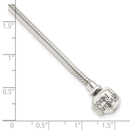 7 Inch Sterling Silver Reflections Hinged Clasp Bead Bracelet