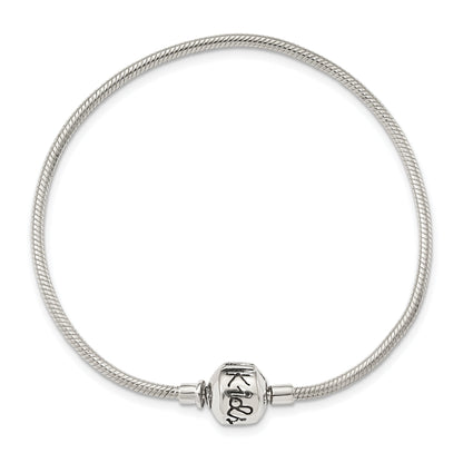 6.25 Inch Kids Collection Sterling Silver Bracelet For Reflection Beads