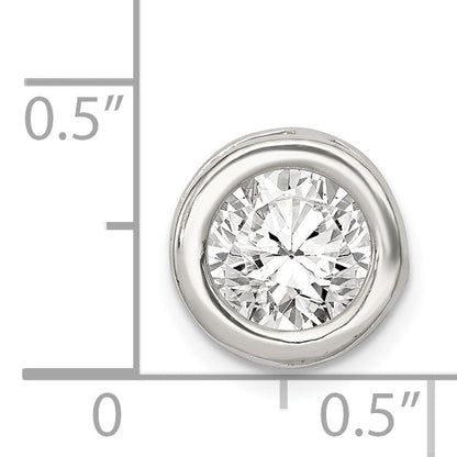 Sterling Silver Round Cz Chain Slide