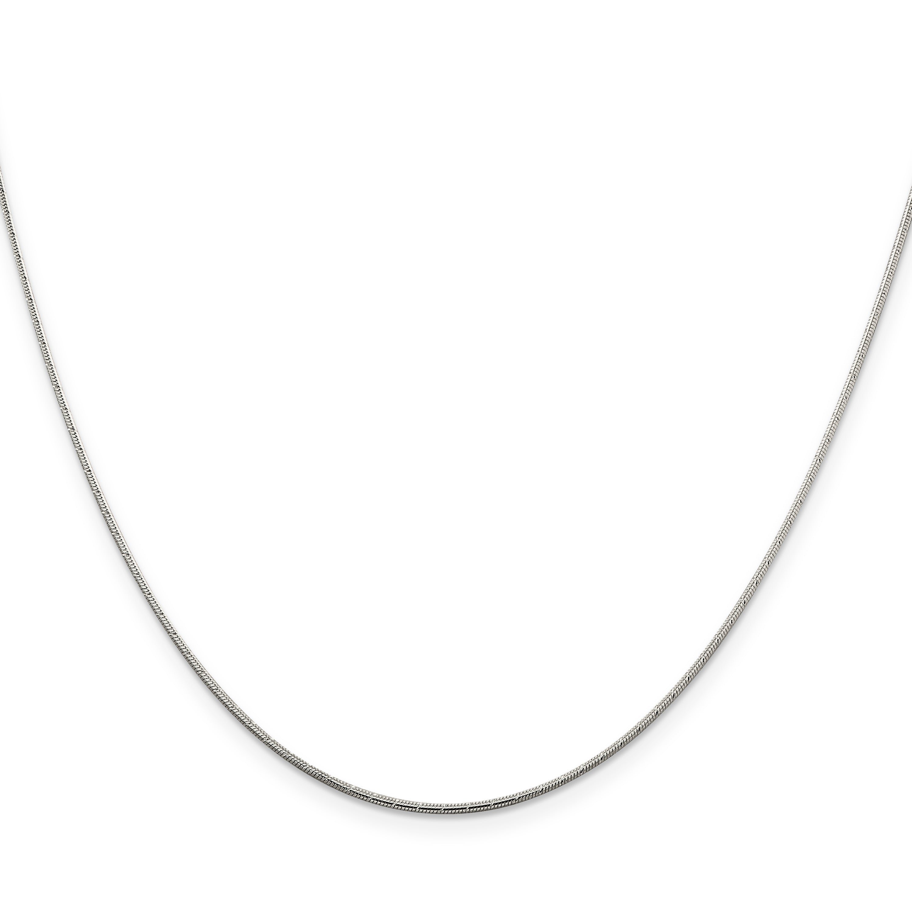 30 Inch Sterling Silver 1.2mm Patterned Diamond-Cut Snake Chain Necklace