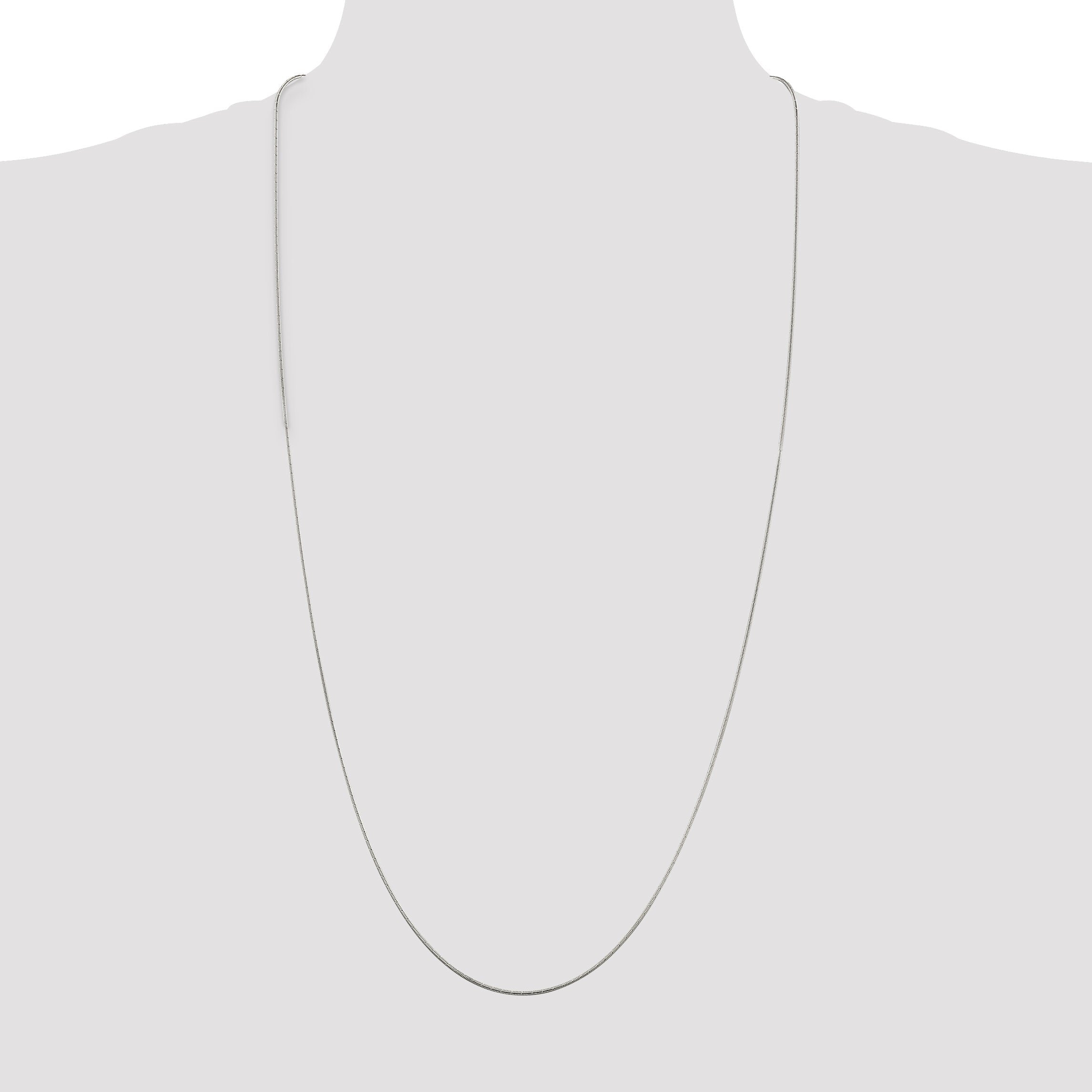 30 Inch Sterling Silver 1.2mm Patterned Diamond-Cut Snake Chain Necklace