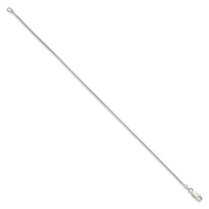 7 Inch Sterling Silver 1.2mm Patterned Diamond-Cut Snake Chain Bracelet