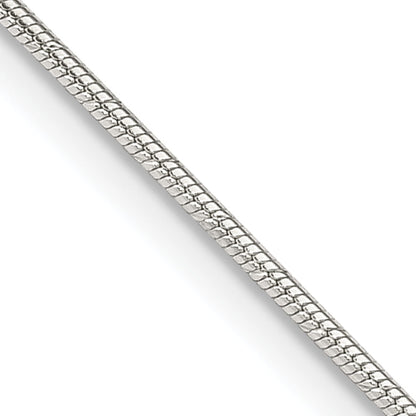 16 Inch Sterling Silver 1.2mm Patterned Diamond-Cut Snake Chain Necklace