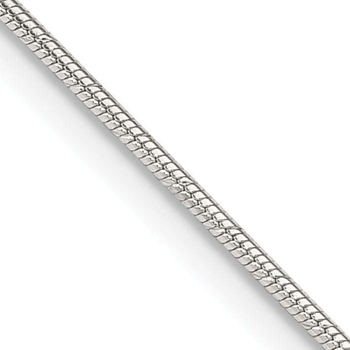 24 Inch Sterling Silver 1.2mm Patterned Diamond-Cut Snake Chain Necklace