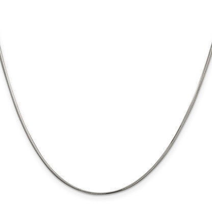 16 Inch Sterling Silver 1.5mm Diamond-Cut Flat Snake Chain Necklace