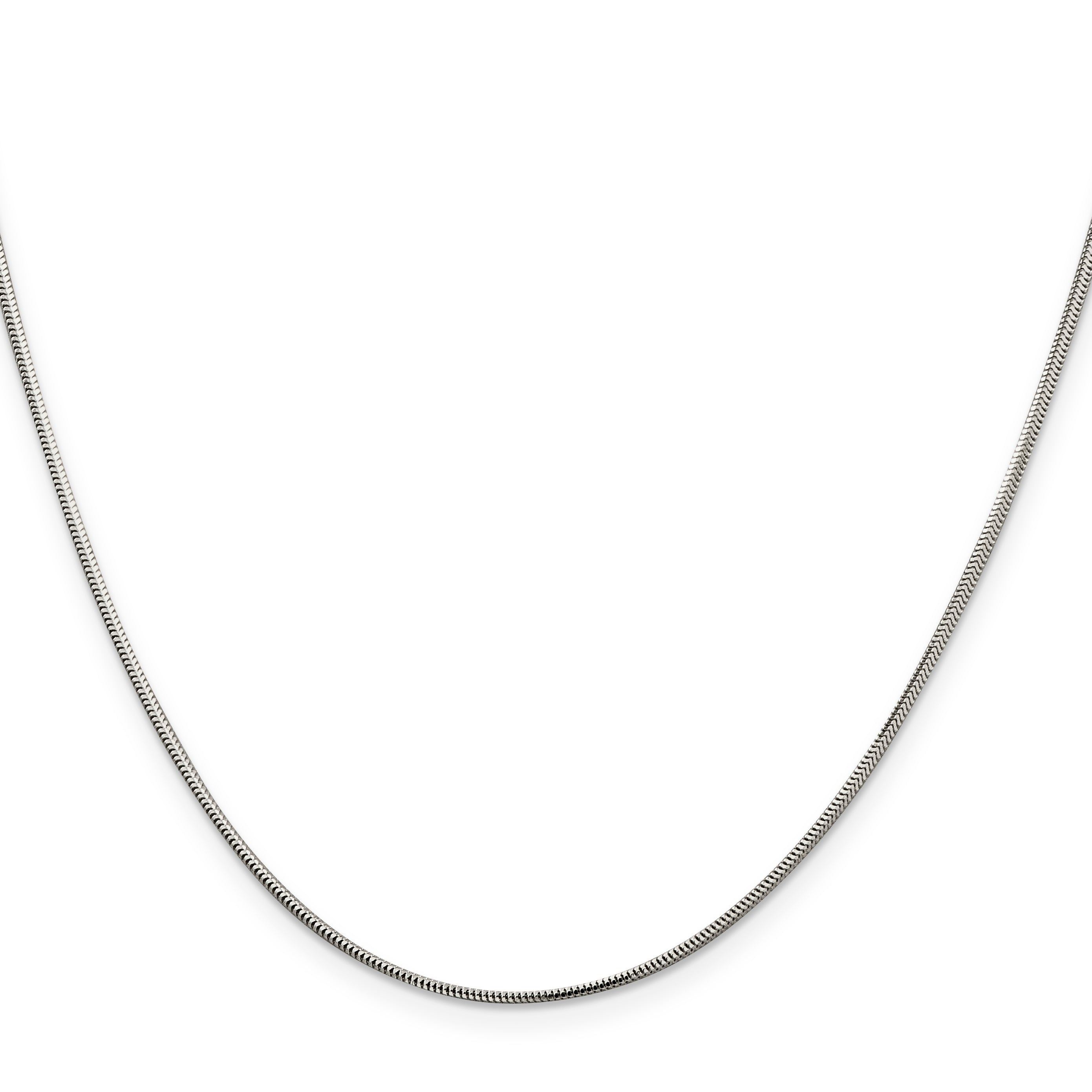 18 Inch Sterling Silver 1.5mm Diamond-Cut Flat Snake Chain Necklace