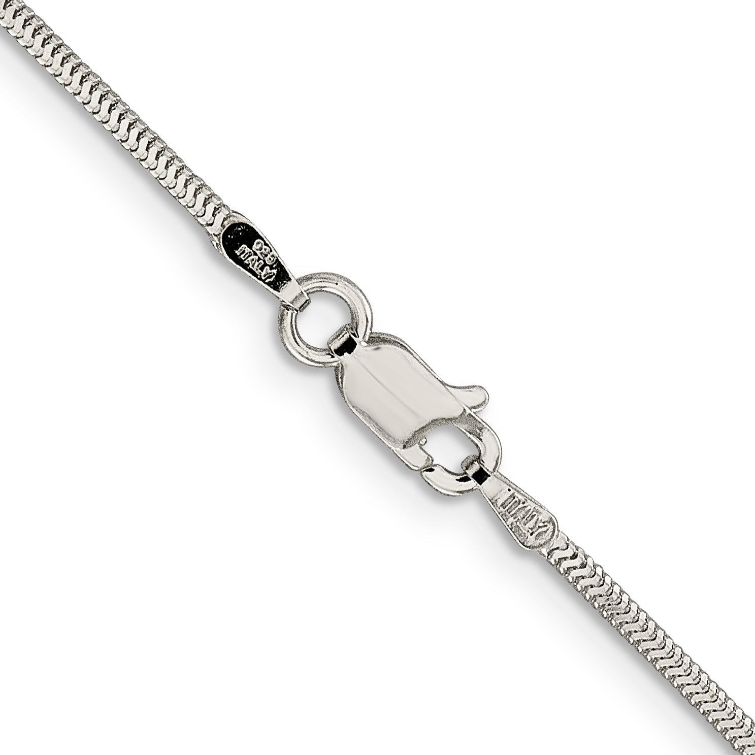 20 Inch Sterling Silver 1.5mm Diamond-Cut Flat Snake Chain Necklace