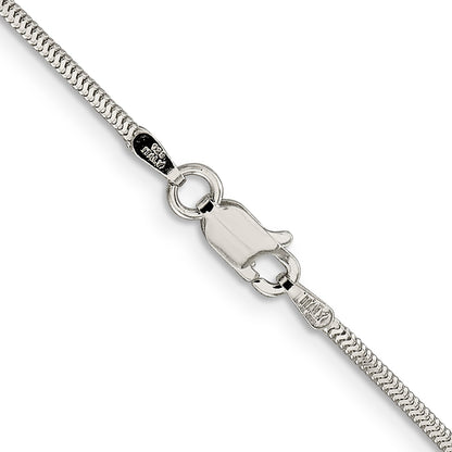 20 Inch Sterling Silver 1.5mm Diamond-Cut Flat Snake Chain Necklace