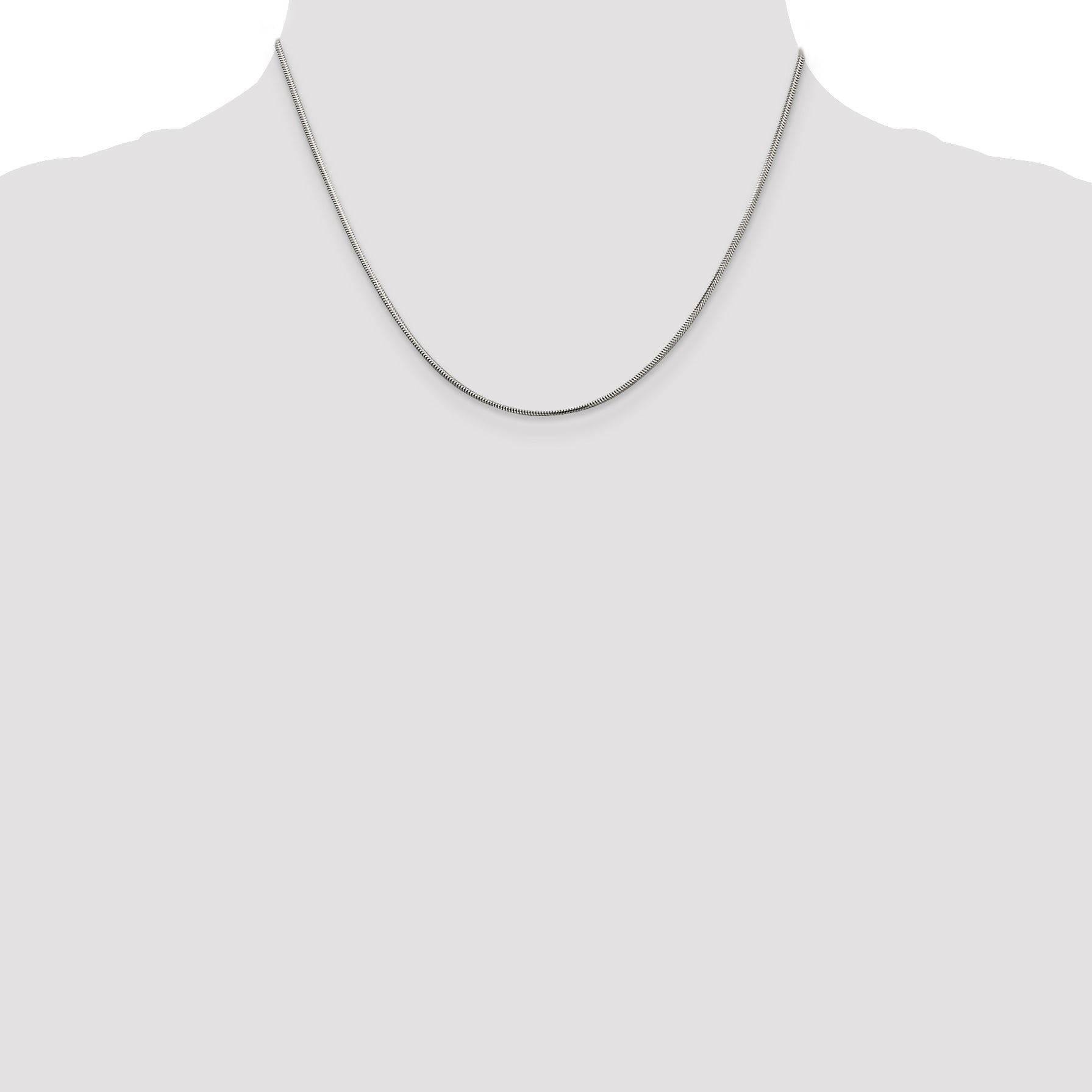 18 Inch Sterling Silver 1.5mm Diamond-Cut Flat Snake Chain Necklace