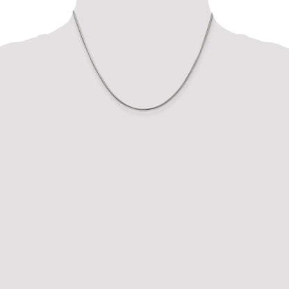 18 Inch Sterling Silver 1.5mm Diamond-Cut Flat Snake Chain Necklace