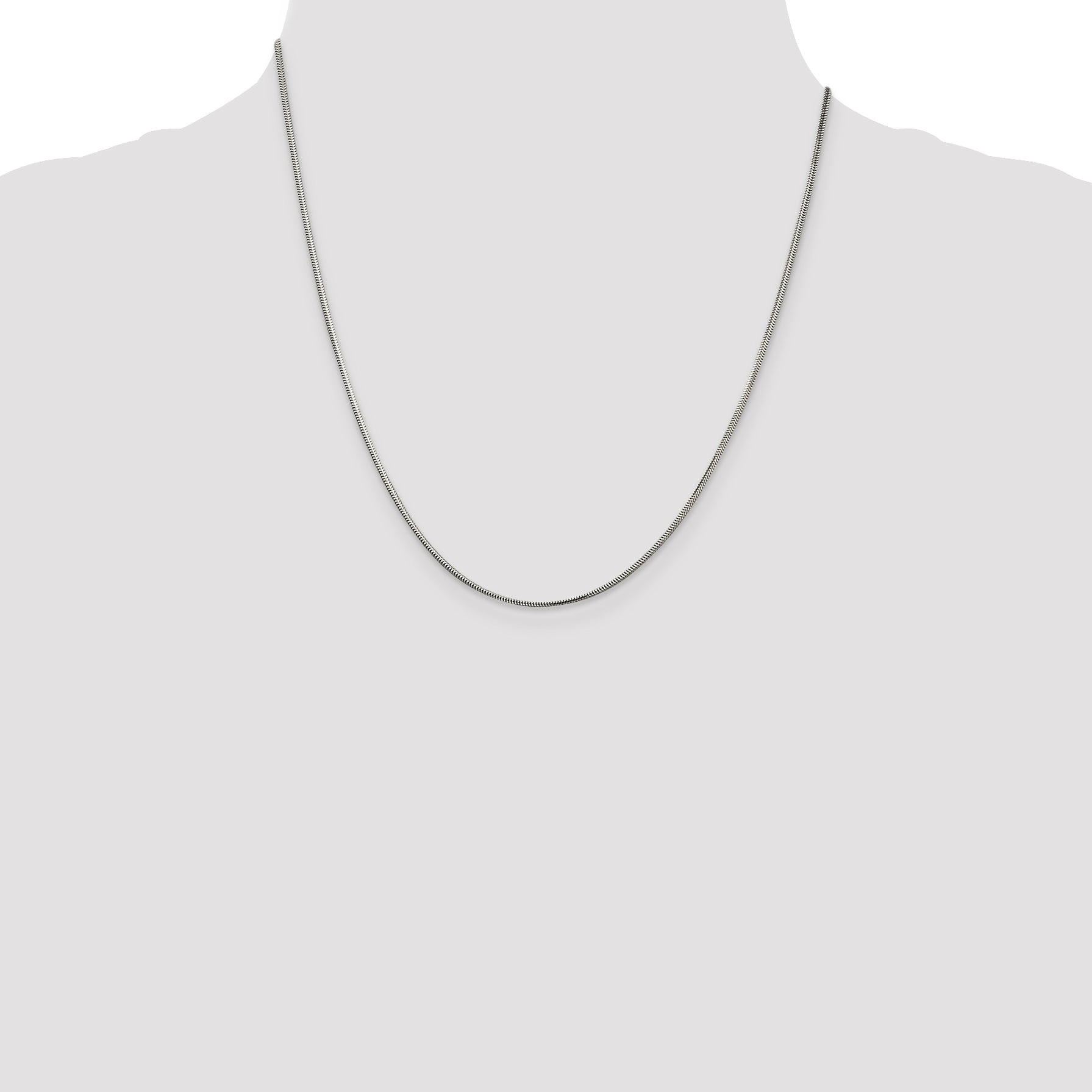 20 Inch Sterling Silver 1.5mm Diamond-Cut Flat Snake Chain Necklace