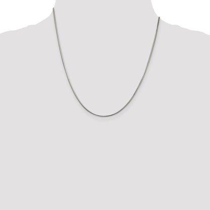 20 Inch Sterling Silver 1.5mm Diamond-Cut Flat Snake Chain Necklace