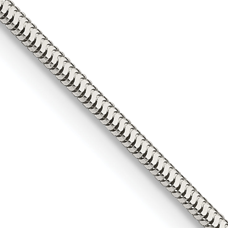 20 Inch Sterling Silver 1.5mm Diamond-Cut Flat Snake Chain Necklace