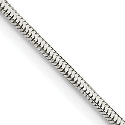 20 Inch Sterling Silver 1.5mm Diamond-Cut Flat Snake Chain Necklace